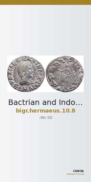 Bactrian and Indo-Greek Coinage Hermaeus 10.8 — CANOA