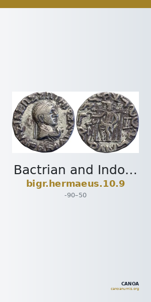 Bactrian and Indo-Greek Coinage Hermaeus 10.9 — CANOA
