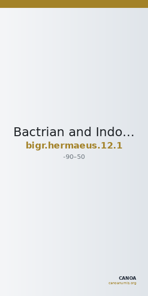Bactrian and Indo-Greek Coinage Hermaeus 12.1 — CANOA