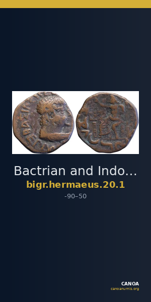 Bactrian and Indo-Greek Coinage Hermaeus 20.1 — CANOA