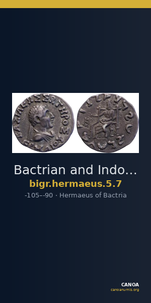 Bactrian and Indo-Greek Coinage Hermaeus 5.7 — CANOA