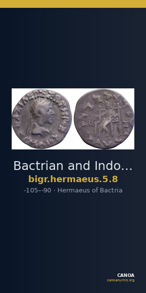 Bactrian and Indo-Greek Coinage Hermaeus 5.8 — CANOA