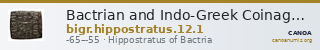 Bactrian and Indo-Greek Coinage Hippostratus 12.1 — CANOA