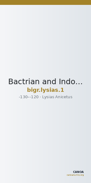 Bactrian and Indo-Greek Coinage Lysias 1 — CANOA
