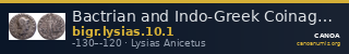 Bactrian and Indo-Greek Coinage Lysias 10.1 — CANOA
