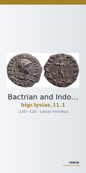 Bactrian and Indo-Greek Coinage Lysias 11.1 — CANOA