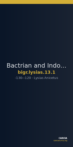 Bactrian and Indo-Greek Coinage Lysias 13.1 — CANOA