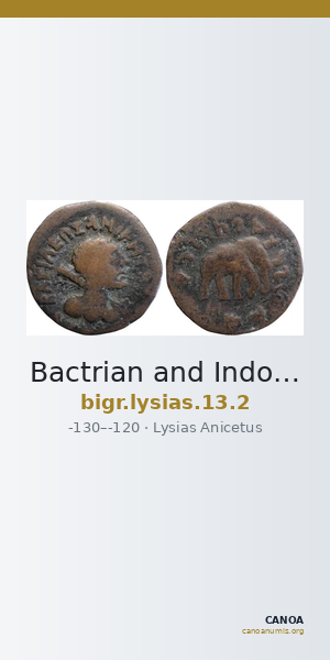 Bactrian and Indo-Greek Coinage Lysias 13.2 — CANOA