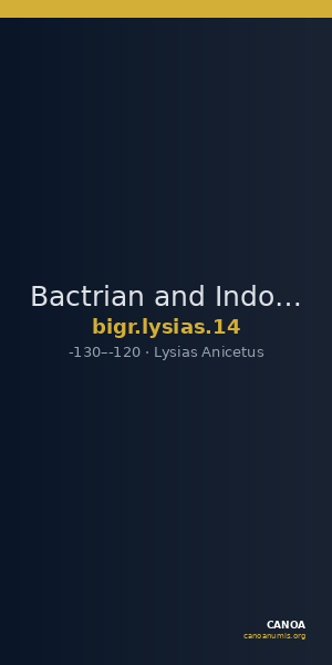 Bactrian and Indo-Greek Coinage Lysias 14 — CANOA