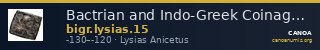 Bactrian and Indo-Greek Coinage Lysias 15 — CANOA