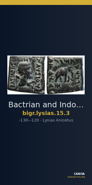 Bactrian and Indo-Greek Coinage Lysias 15.3 — CANOA