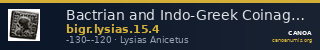 Bactrian and Indo-Greek Coinage Lysias 15.4 — CANOA