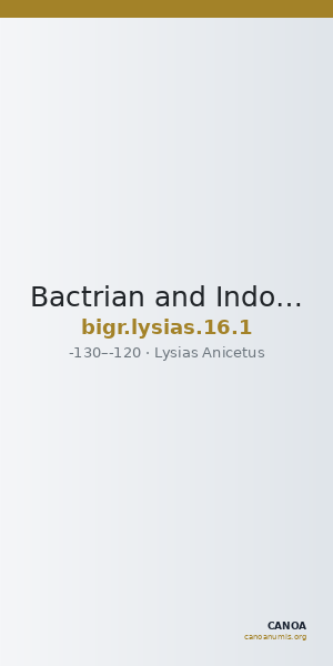 Bactrian and Indo-Greek Coinage Lysias 16.1 — CANOA