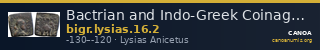 Bactrian and Indo-Greek Coinage Lysias 16.2 — CANOA