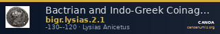 Bactrian and Indo-Greek Coinage Lysias 2.1 — CANOA