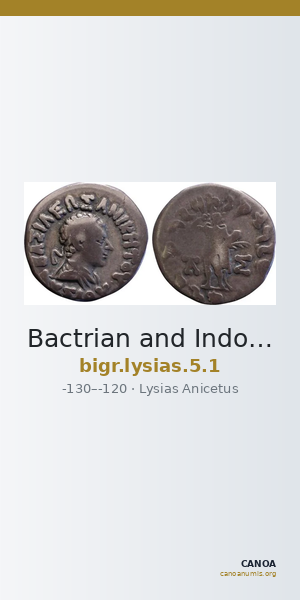 Bactrian and Indo-Greek Coinage Lysias 5.1 — CANOA