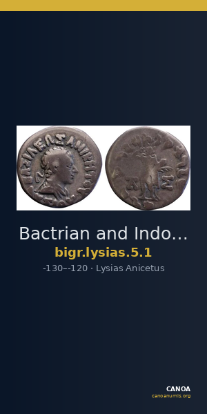 Bactrian and Indo-Greek Coinage Lysias 5.1 — CANOA