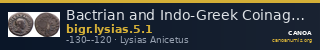 Bactrian and Indo-Greek Coinage Lysias 5.1 — CANOA