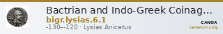 Bactrian and Indo-Greek Coinage Lysias 6.1 — CANOA