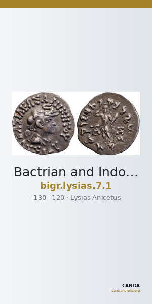 Bactrian and Indo-Greek Coinage Lysias 7.1 — CANOA