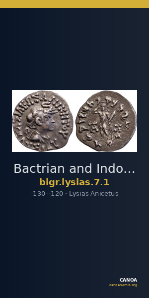 Bactrian and Indo-Greek Coinage Lysias 7.1 — CANOA