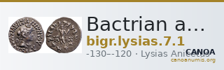 Bactrian and Indo-Greek Coinage Lysias 7.1 — CANOA