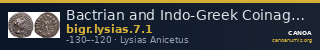 Bactrian and Indo-Greek Coinage Lysias 7.1 — CANOA
