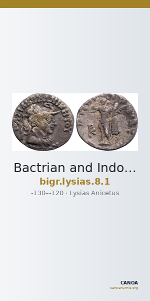 Bactrian and Indo-Greek Coinage Lysias 8.1 — CANOA