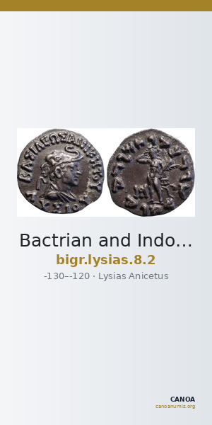 Bactrian and Indo-Greek Coinage Lysias 8.2 — CANOA