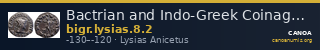 Bactrian and Indo-Greek Coinage Lysias 8.2 — CANOA