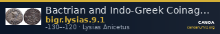 Bactrian and Indo-Greek Coinage Lysias 9.1 — CANOA