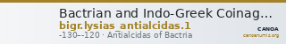 Bactrian and Indo-Greek Coinage Lysias and Antialcidas 1 — CANOA