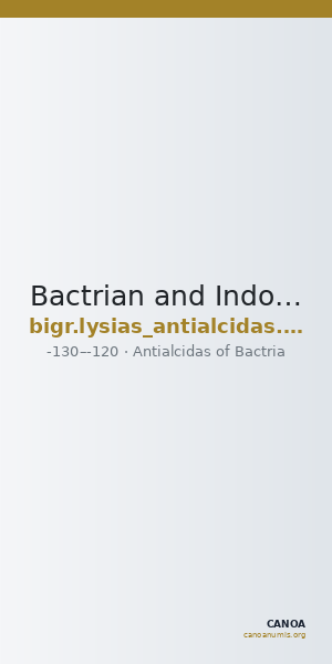 Bactrian and Indo-Greek Coinage Lysias and Antialcidas 2.1 — CANOA