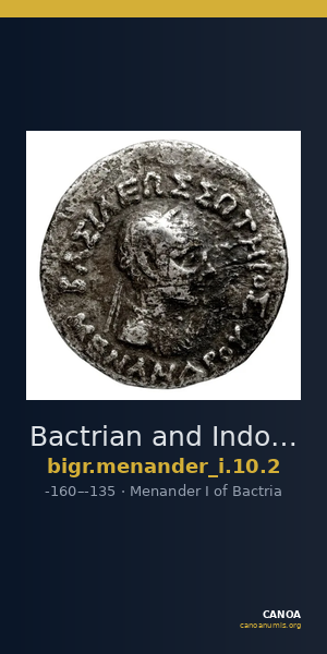 Bactrian and Indo-Greek Coinage Menander I 10.2 — CANOA