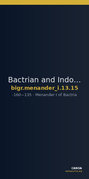 Bactrian and Indo-Greek Coinage Menander I 13.15 — CANOA