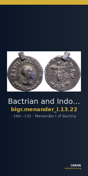 Bactrian and Indo-Greek Coinage Menander I 13.22 — CANOA