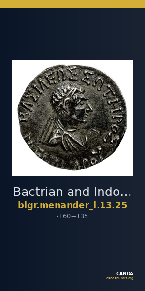 Bactrian and Indo-Greek Coinage Menander I 13.25 — CANOA