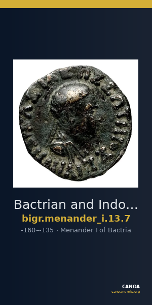Bactrian and Indo-Greek Coinage Menander I 13.7 — CANOA