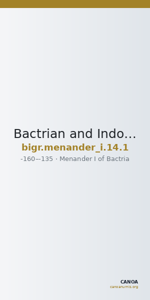 Bactrian and Indo-Greek Coinage Menander I 14.1 — CANOA
