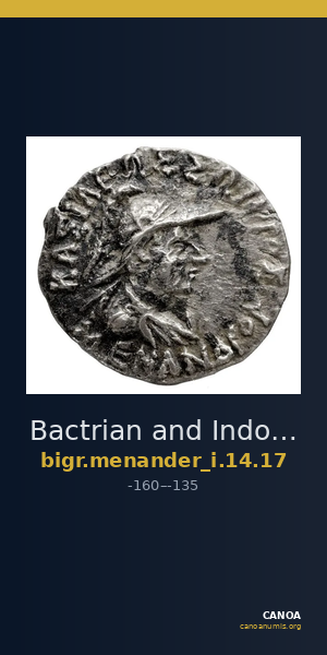 Bactrian and Indo-Greek Coinage Menander I 14.17 — CANOA