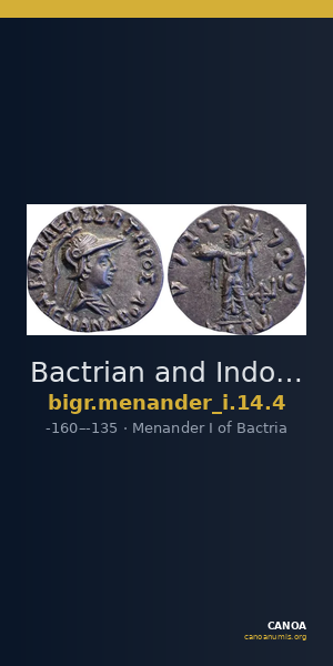 Bactrian and Indo-Greek Coinage Menander I 14.4 — CANOA