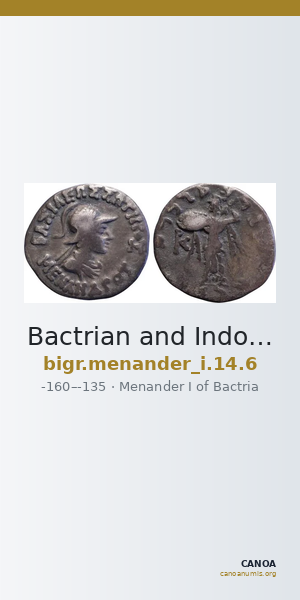 Bactrian and Indo-Greek Coinage Menander I 14.6 — CANOA