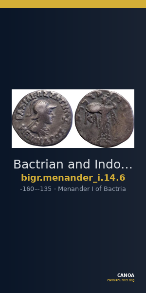Bactrian and Indo-Greek Coinage Menander I 14.6 — CANOA