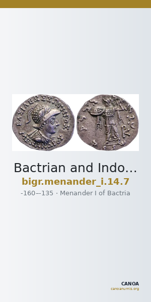 Bactrian and Indo-Greek Coinage Menander I 14.7 — CANOA