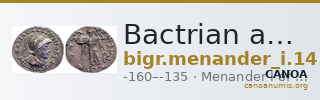Bactrian and Indo-Greek Coinage Menander I 14.7 — CANOA