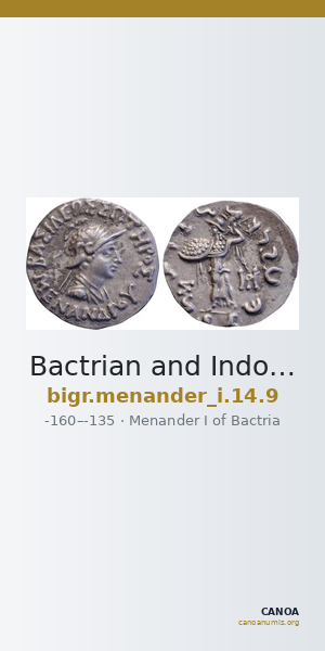 Bactrian and Indo-Greek Coinage Menander I 14.9 — CANOA