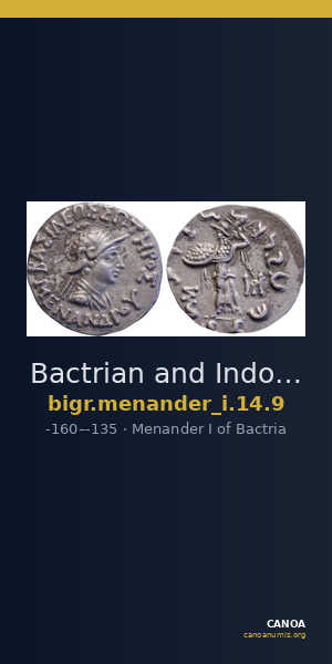 Bactrian and Indo-Greek Coinage Menander I 14.9 — CANOA