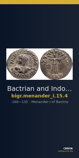 Bactrian and Indo-Greek Coinage Menander I 15.4 — CANOA