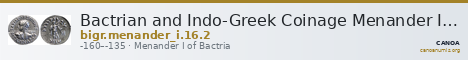 Bactrian and Indo-Greek Coinage Menander I 16.2 — CANOA
