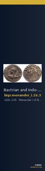 Bactrian and Indo-Greek Coinage Menander I 16.3 — CANOA